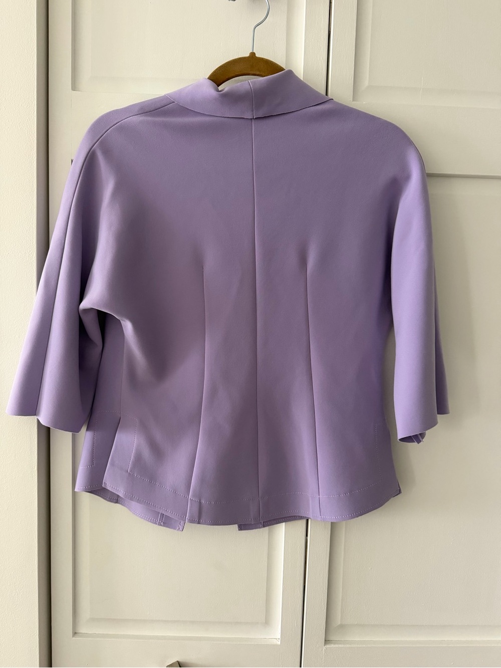 Vintage Barbeau Lilac Lavender Cropped Structured Blazer Jacket Pastel M - Picture 7 of 10